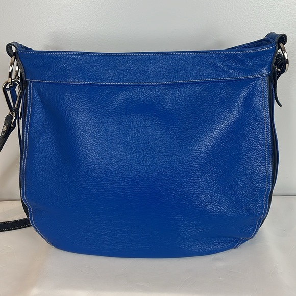 Giordano Blue and Black Leather Shoulder Bag Purse - Picture 6 of 17